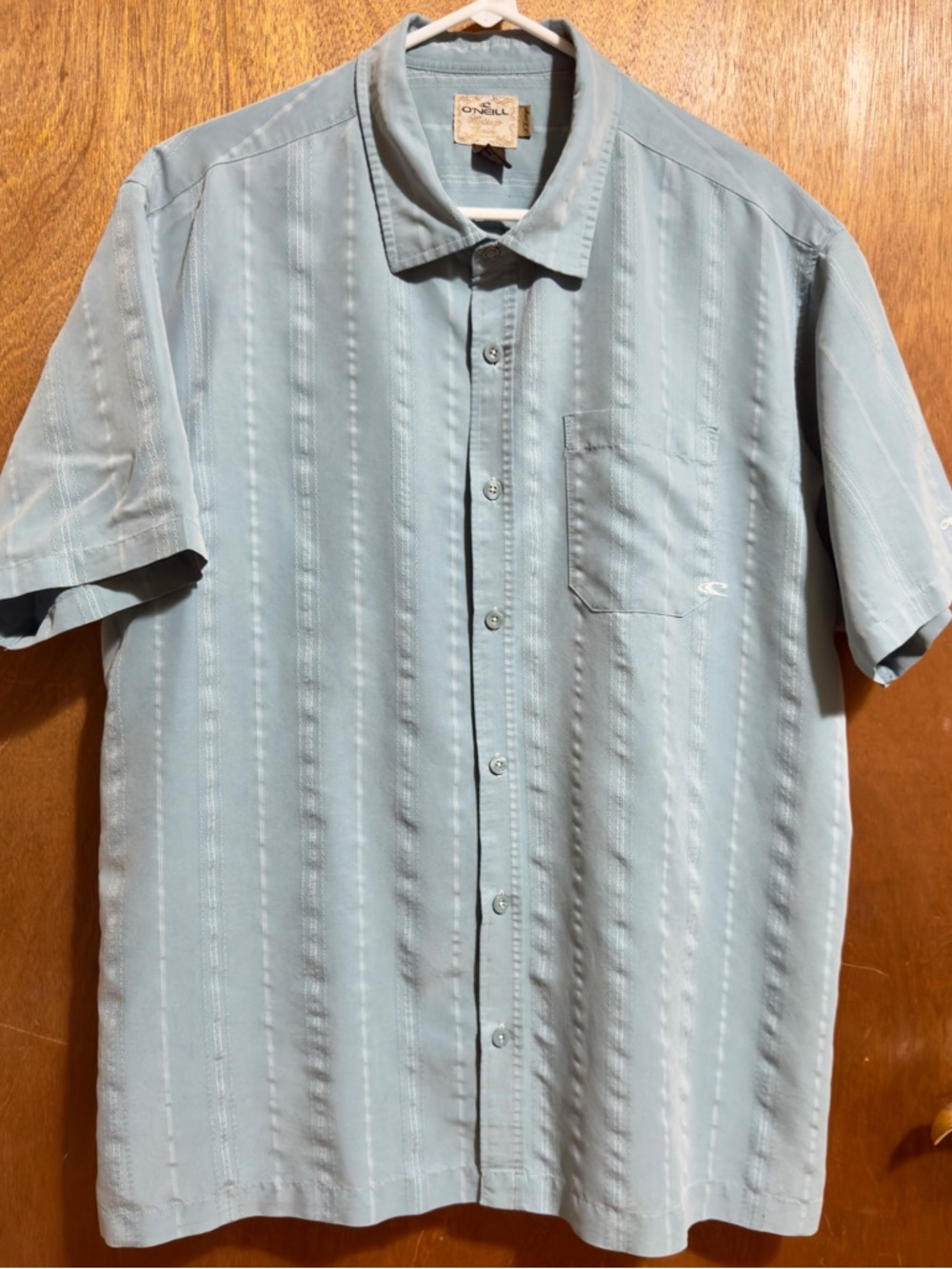 O'Neill Men's Light Blue Short Sleeve Button-Down Shirt